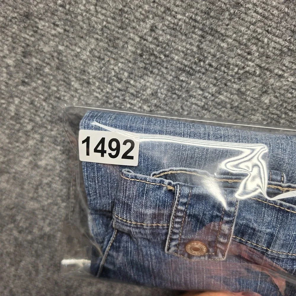 Vintage Route 66 Y2K Denim Mini Skirt Size 12 Stretch Cargo Pockets Blue Medium